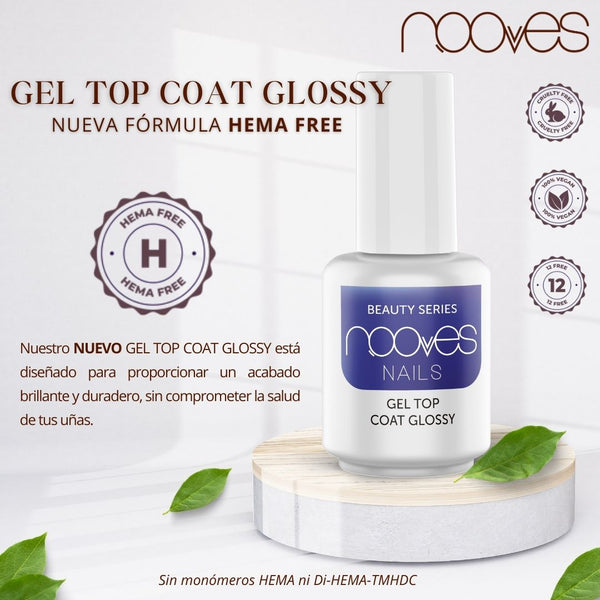Gel Top Coat Glossy 15ml - Nooves Nails