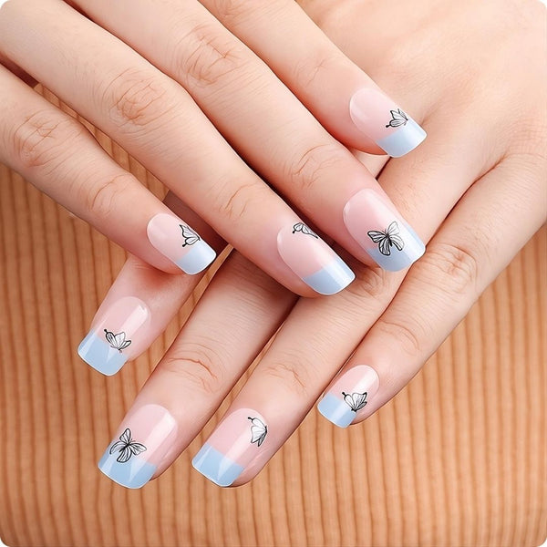 Gel Nail - Papillon Blue - Nooves Nails