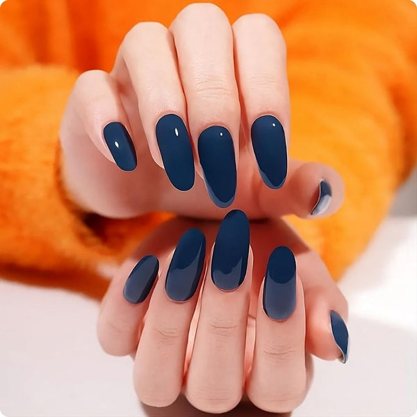 Gel Nail - Navy - Nooves Nails