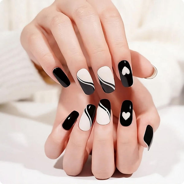 Gel Nail - Dark Heart - Nooves Nails