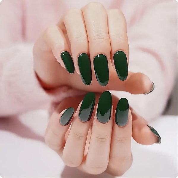 Gel Nail - Dark Green - Nooves Nails