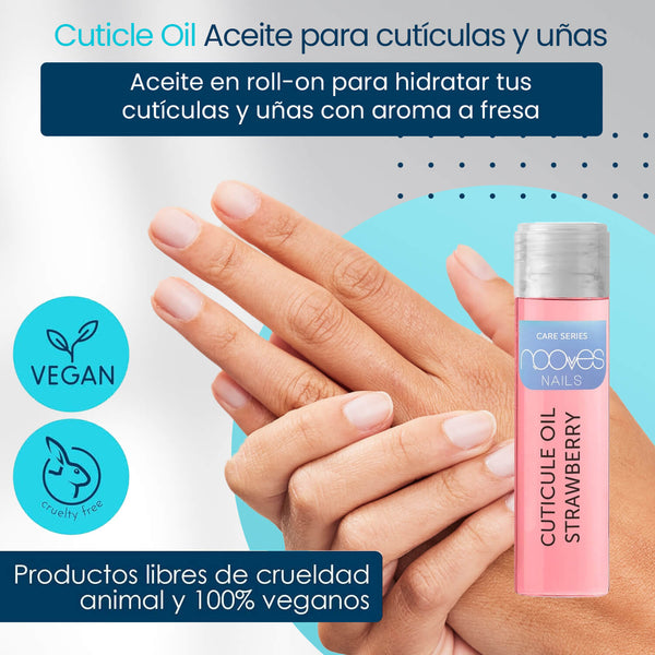 Cuticle Oil Strawberry Roll On 10ml - Aceite para cutículas Aroma Fresa - Nooves Nails