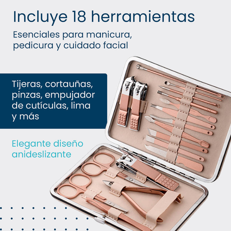 Kit de Manicura Profesional de 18 Piezas