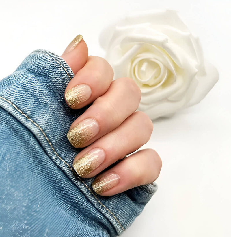 Gel Sheets - Gold Glitter - Nooves Nails