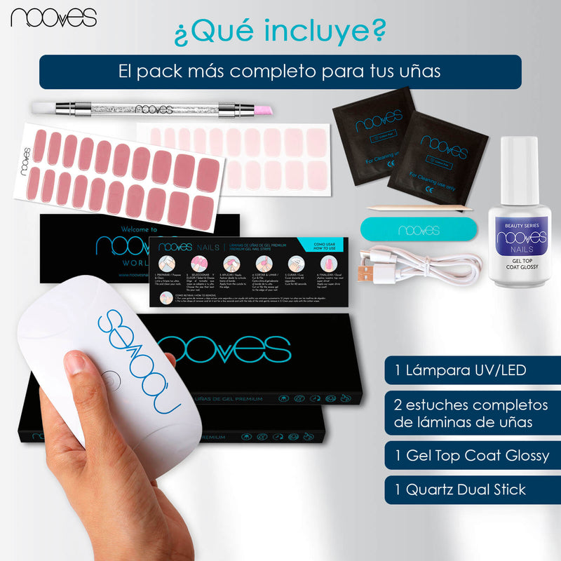 Kit Inicial Beauty Rose - Pacote Inicial com Top Coat - Nooves Nails