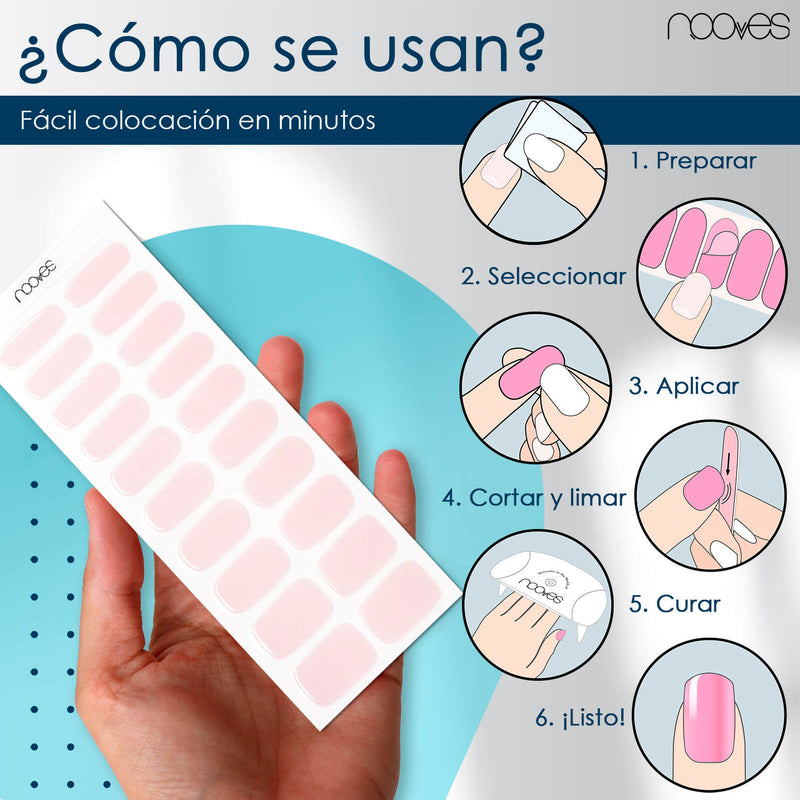 Folhas de Gel - Pale Pink - Nooves Nails 