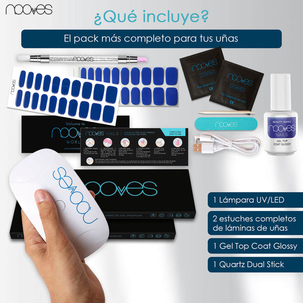 Kit Inicial Beauty Blue - Pacote Inicial com Top Coat - Nooves Nails