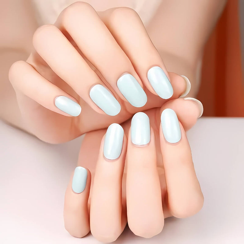 Gel Nail - Blue Salt - Nooves Nails