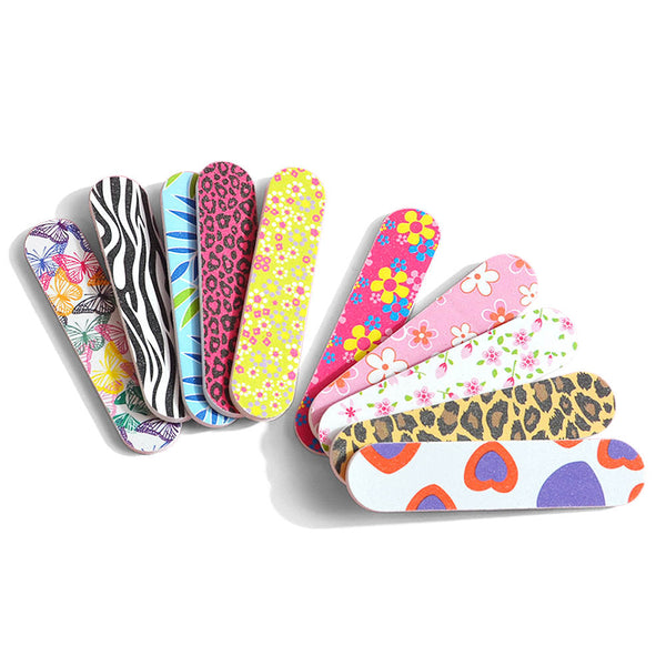 Pack of 5 Decorated Nail Files for Manicure and Pedicure - Double-sided use