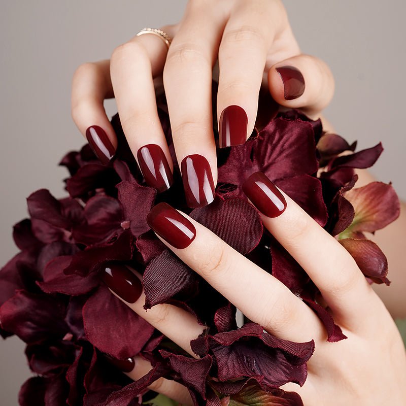 Folhas de Gel - Red Wine - Nooves Nails 